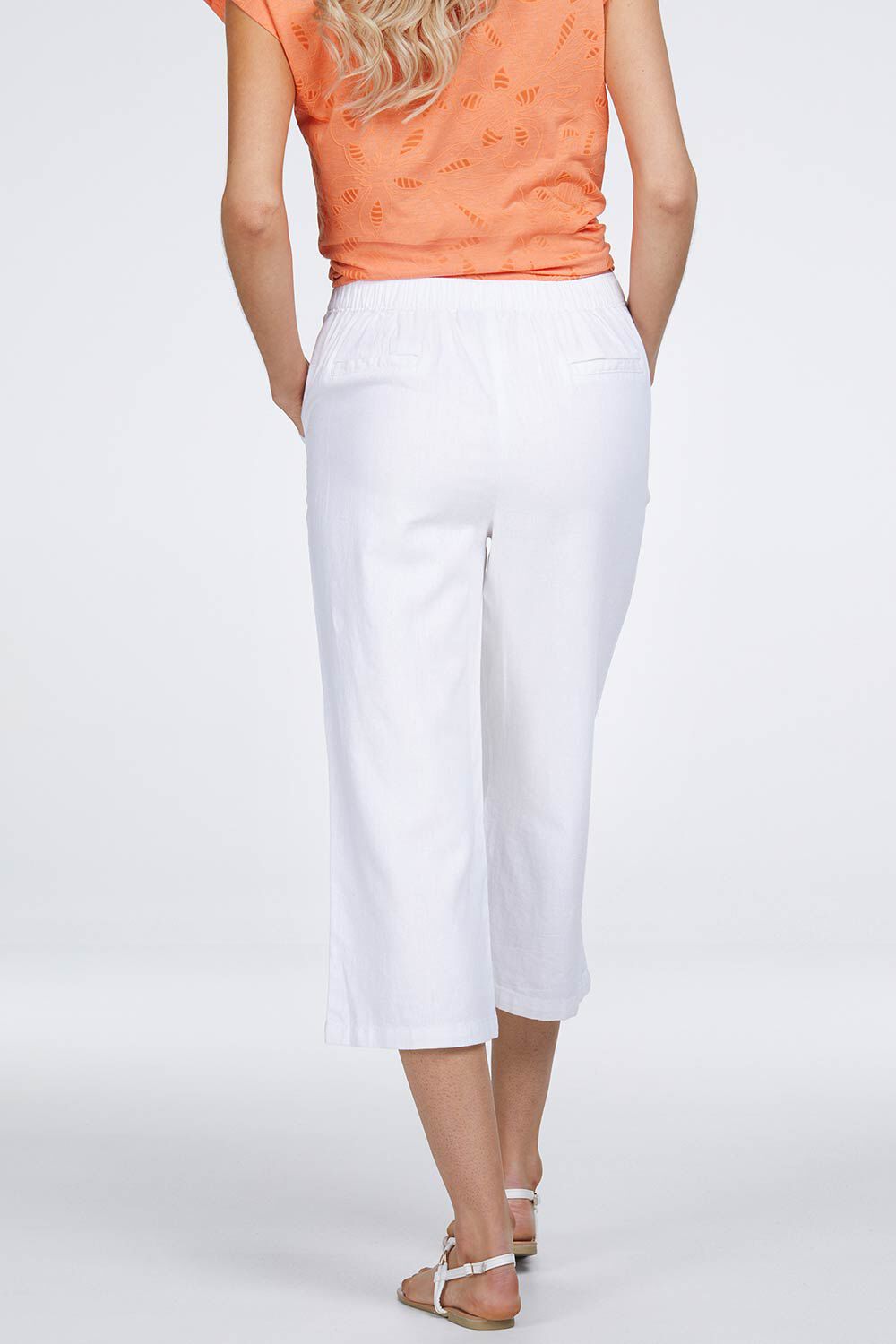 Mina Linen Blend Crop Trousers, Trousers & Leggings | FatFace.com