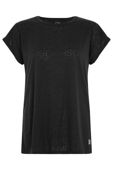 Short Sleeve Burnout T-Shirt with Wrap Over Back Detail