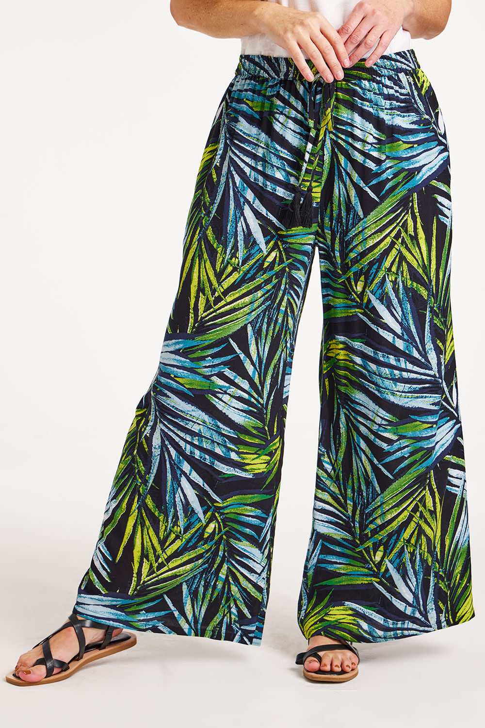 Print Holiday striped sequinned wide-leg trousers | La DoubleJ | MATCHES UK
