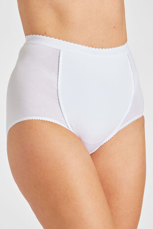 Women's Classic, Nylon, Full Coverage Brief Panty by Teri Lingerie White 4  Pack 