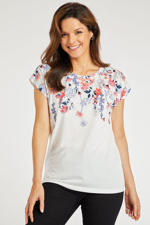 Short Sleeve Trailing Floral T-Shirt | Bonmarché