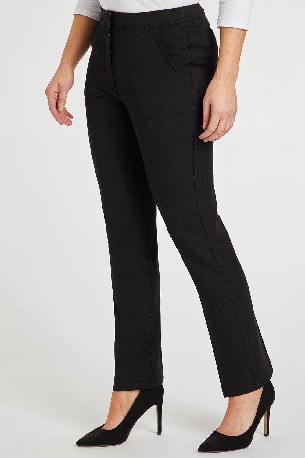 Fly Front Straight Leg Trousers  Bonmarché
