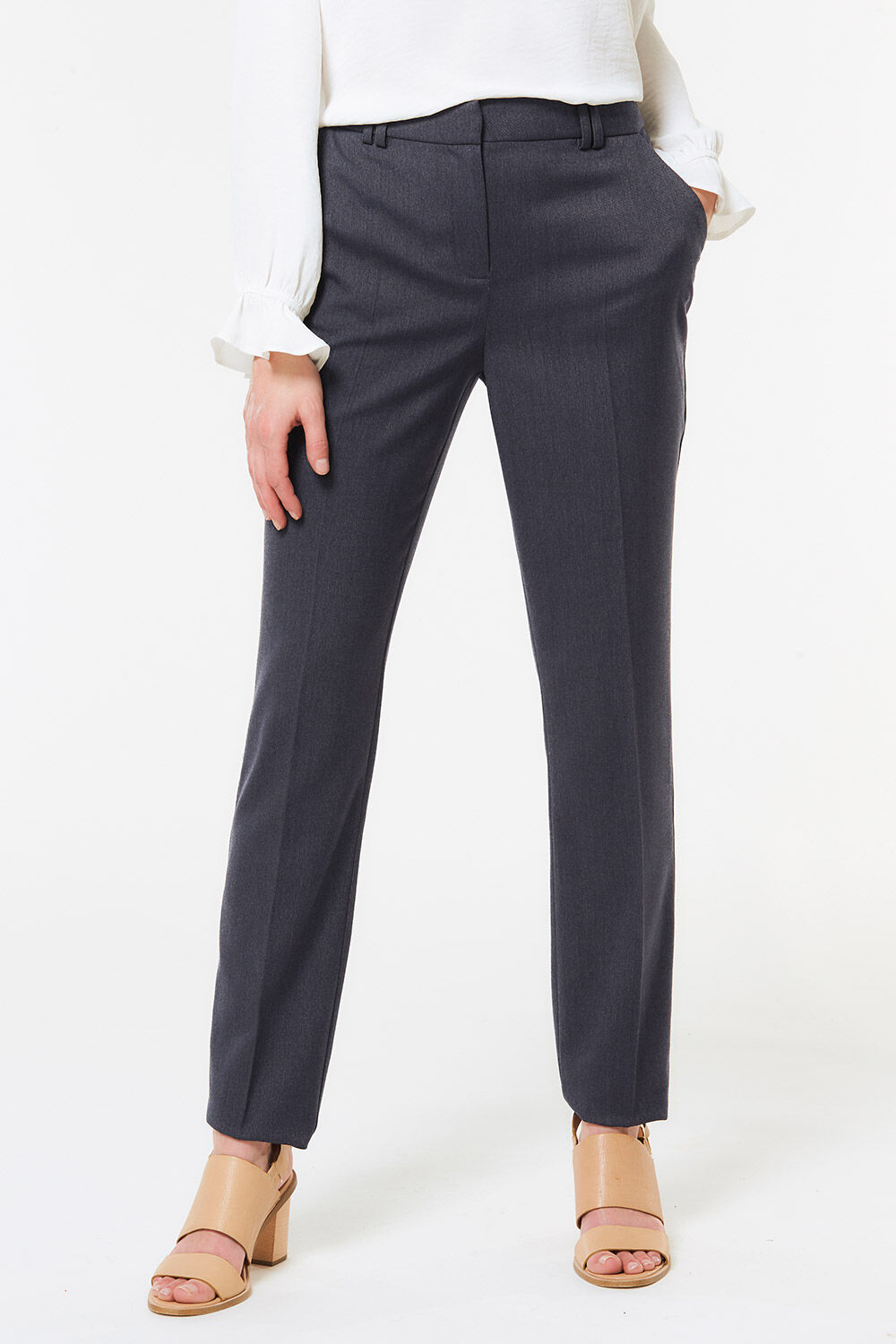 Bonmarché Womens Blue Polyester Trousers Size 14 L27 in Slim  eBay