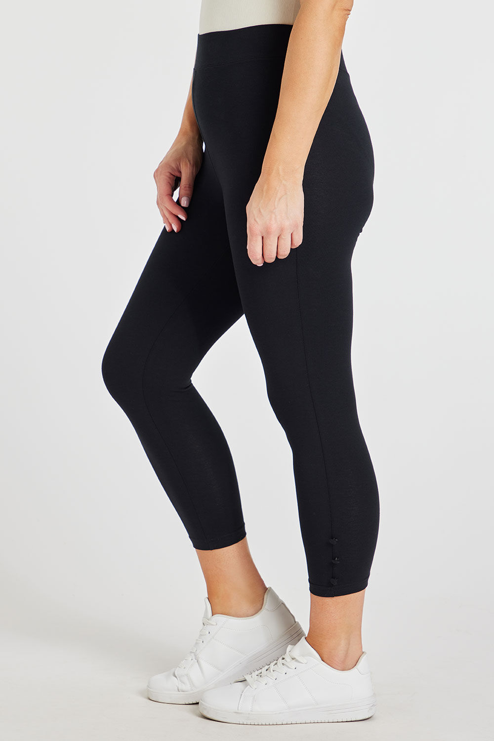 Black Jersey Cropped Legging | Simply Be