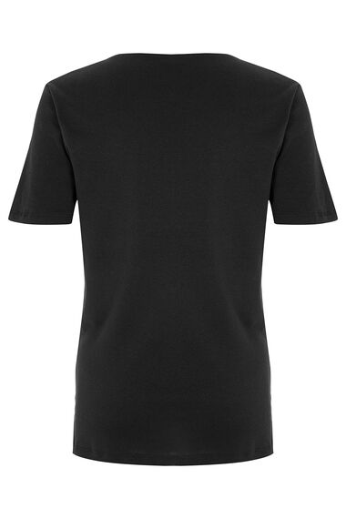 Short Sleeve Plain Notch Neck Top