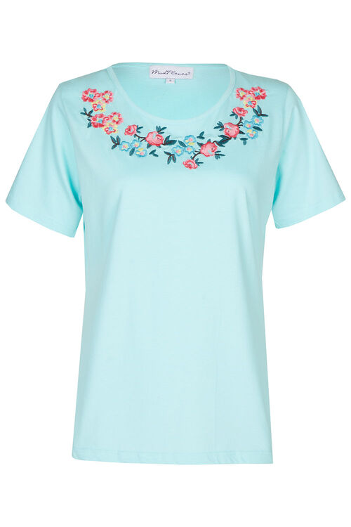 Embroidered Flower Top | Bonmarché