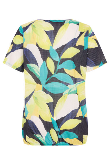 Short Sleeve Lemon and Leaf Print Bubble Hem T-Shirt | Bonmarché