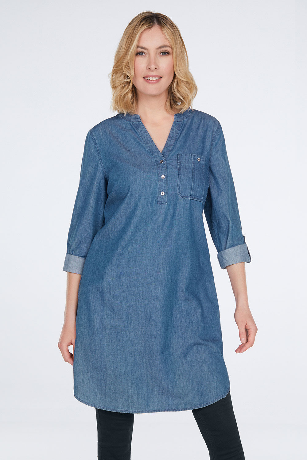 Buy Denim Dress for Women Short Sleeve Loose Jean Midi Dress Button Down  Shirt Dresses Casual Shift Tunic Dress Tops Online at desertcartINDIA