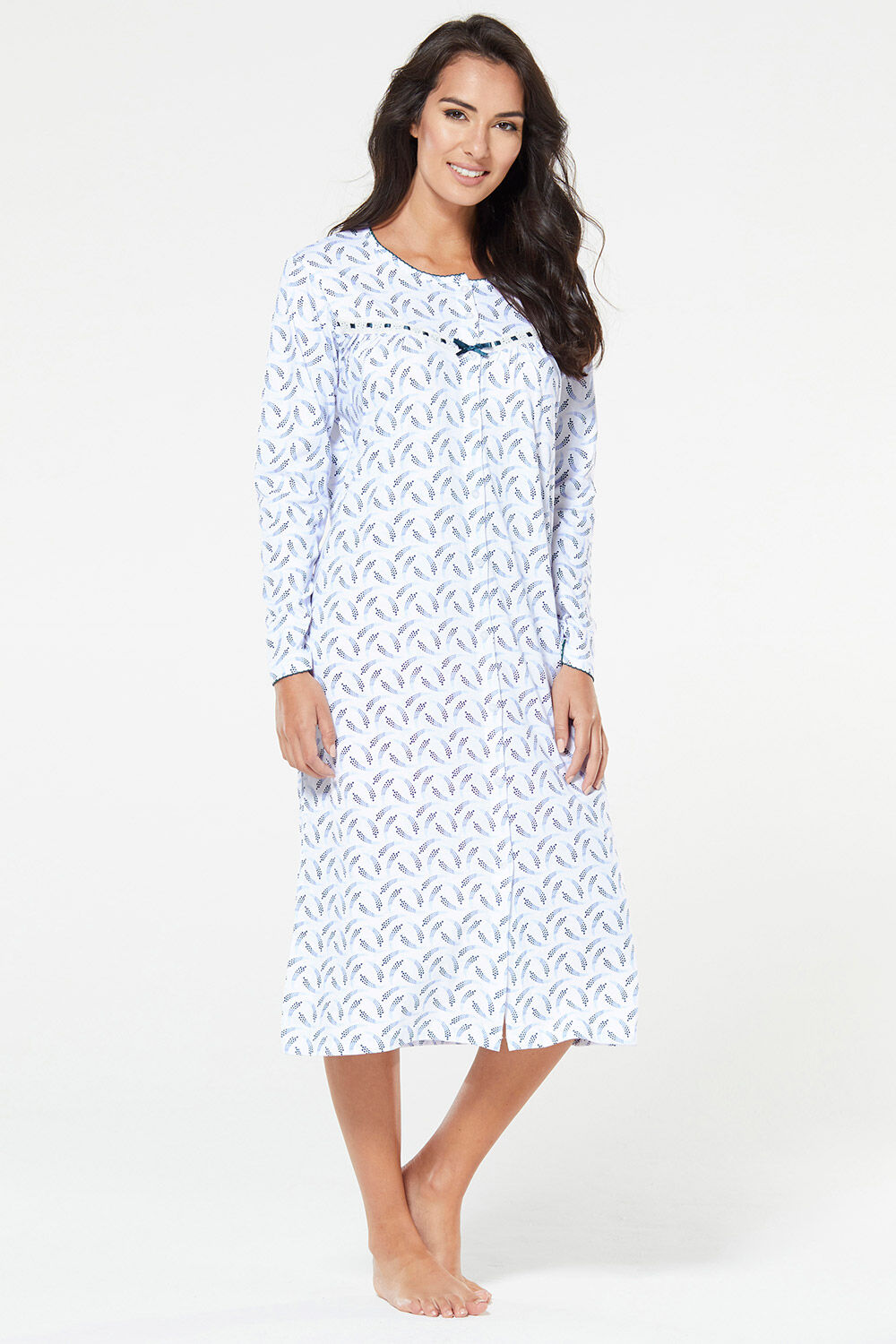 cotton night dress button front