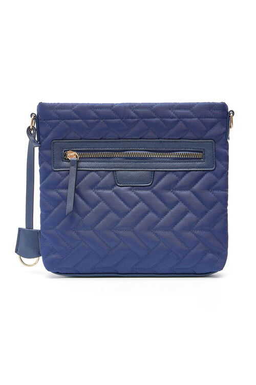 Zig Zag Quilted Cross Body Bag with Zip Detail | Bonmarché
