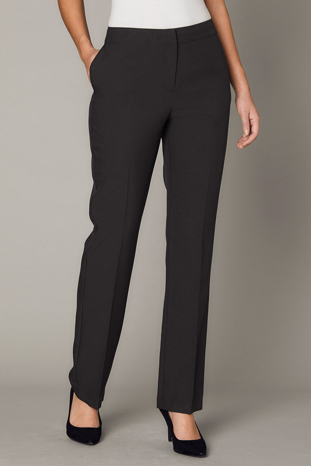 Buy Black Tapered Leg Trousers With Stretch  20R  Trousers  Tu