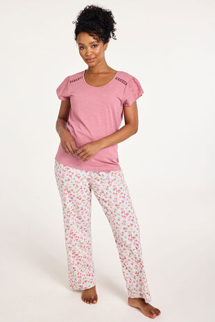 Buy 100% Polyester Round Neck Printing Pajamas Women Sleepwear