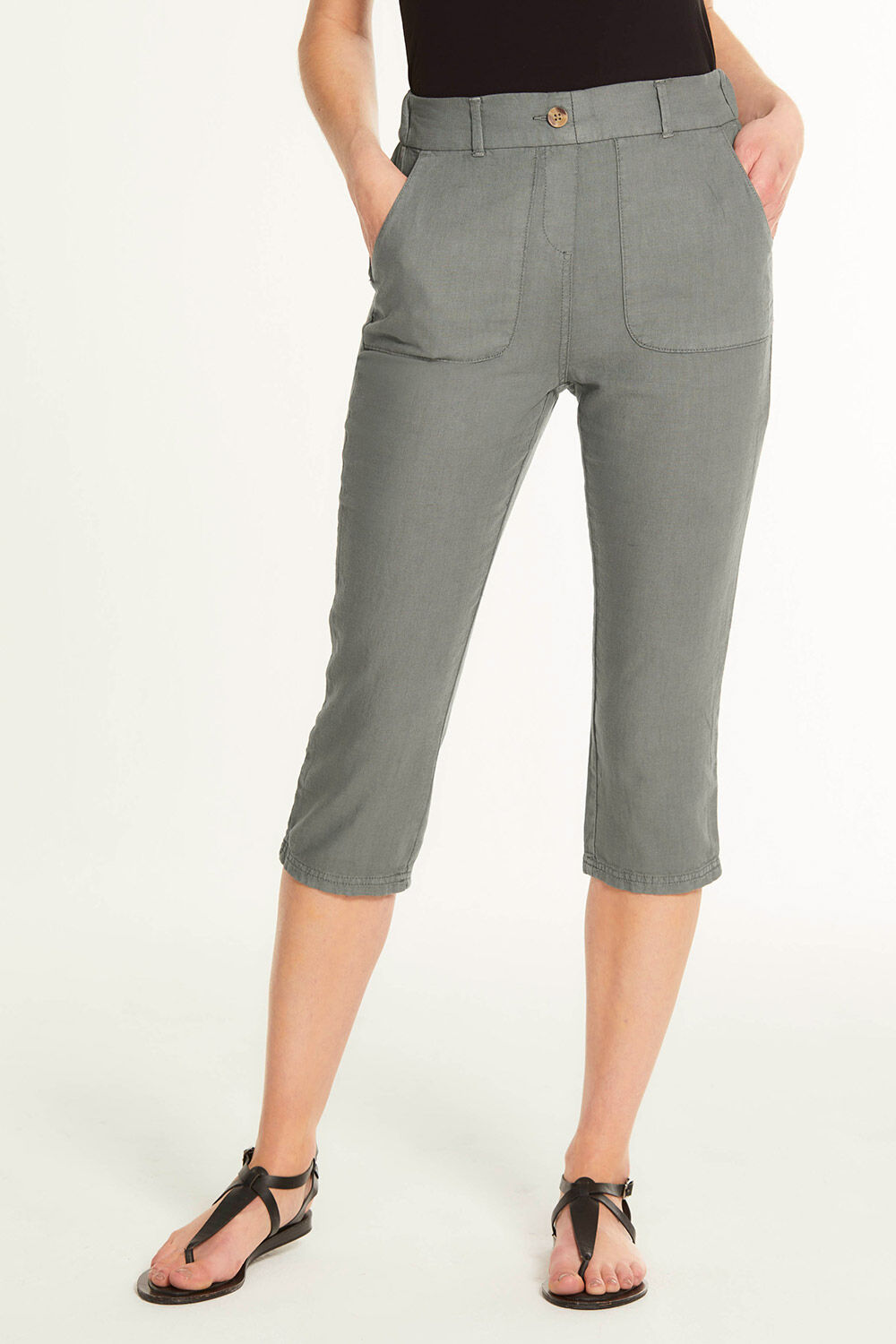 Bonprix Linen Blend Cropped Trousers | Freemans