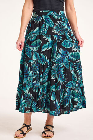 Palm Print Wide Leg Elasticated Trousers