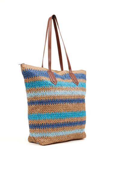 Multicolor Small Straw Crossbody Bag with Stripe Pattern, Chic Design