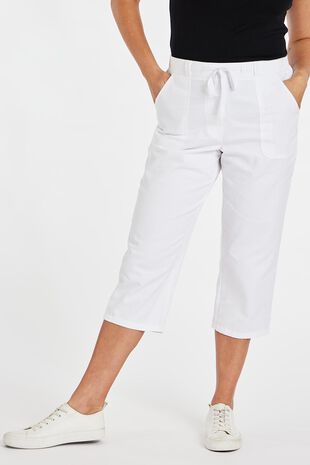 Tie Waist Cropped Trousers