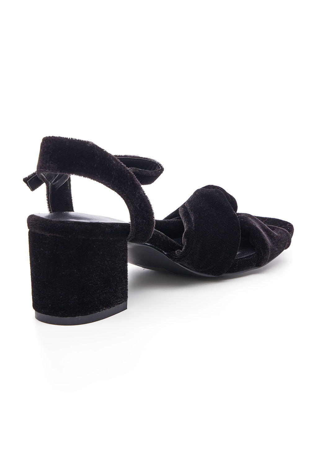 Linea | Strap Mid Heeled Sandals | Black Satin | House of Fraser