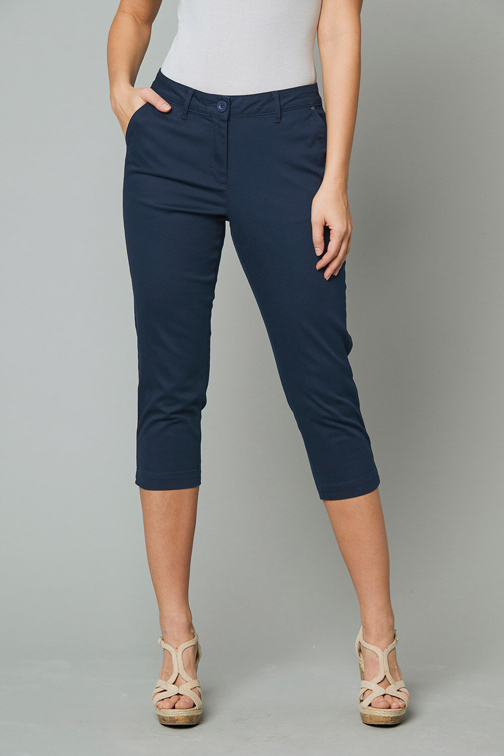 LADIES WOMEN CROPPED Trousers Rayon Elasticated Stretch Summer Capri 10 to  26 £11.95 - PicClick UK