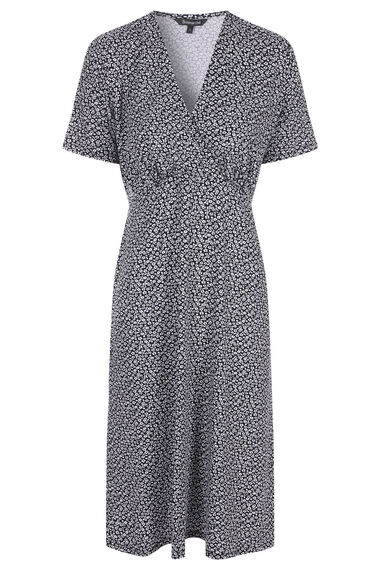 Short Sleeve Wrap Detail Jersey Midi Dress