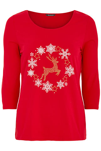 Reindeer Diamante T-Shirt