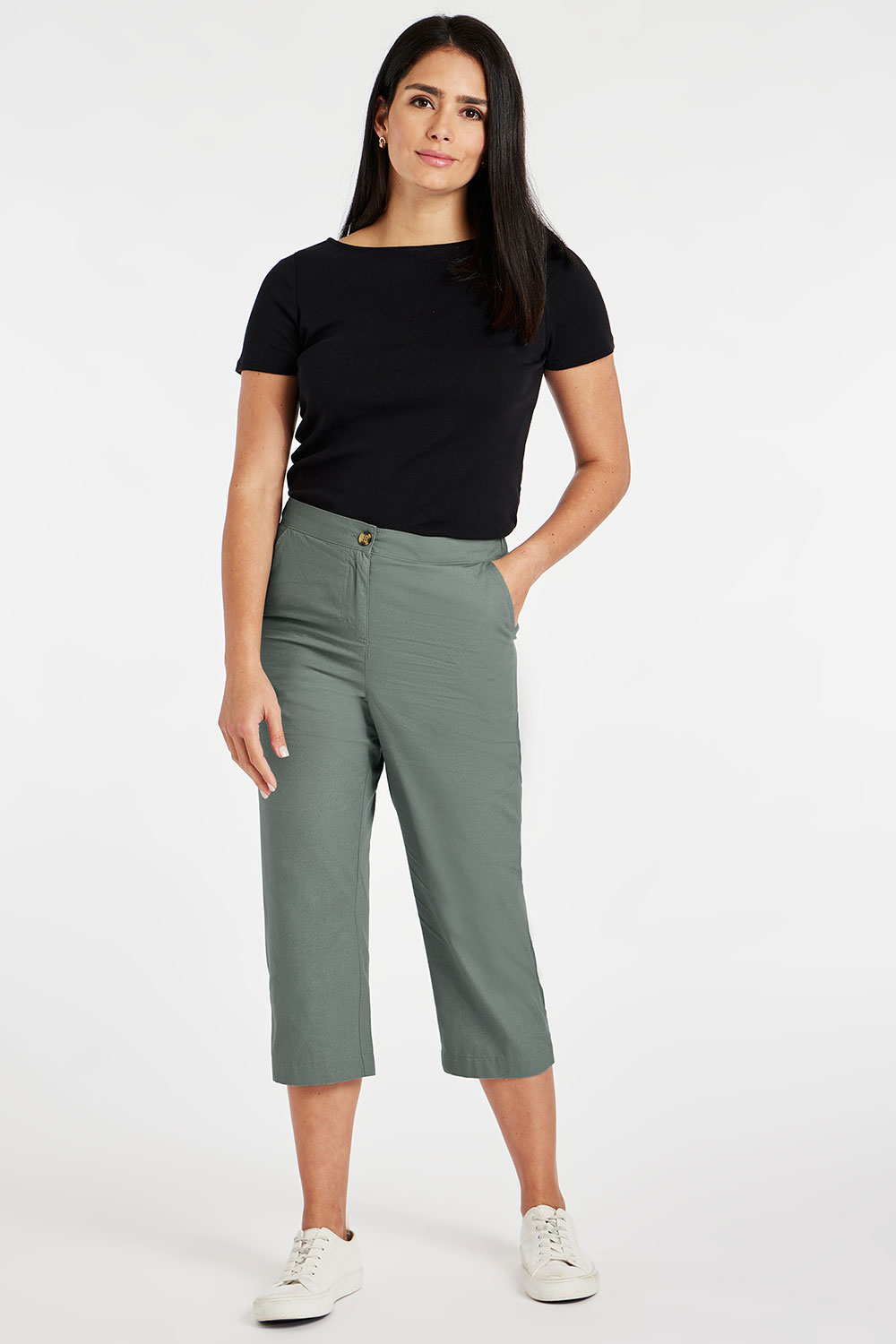 Cropped Elasticated Trousers | Bonmarché