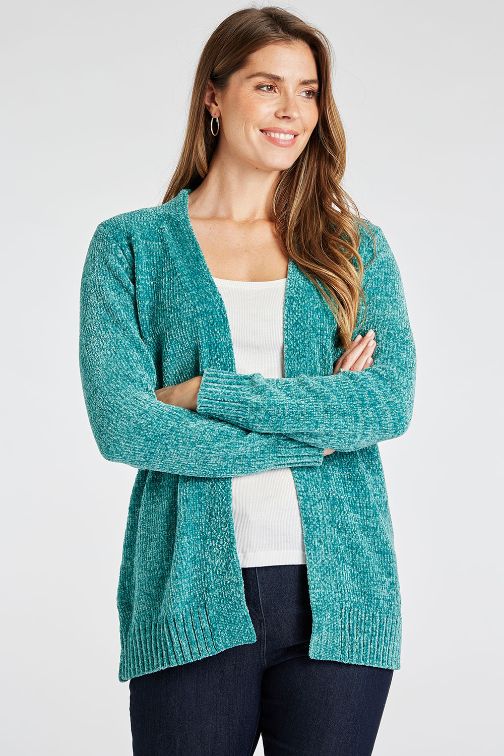 Chenille Edge to Edge Cardigan | Bonmarché