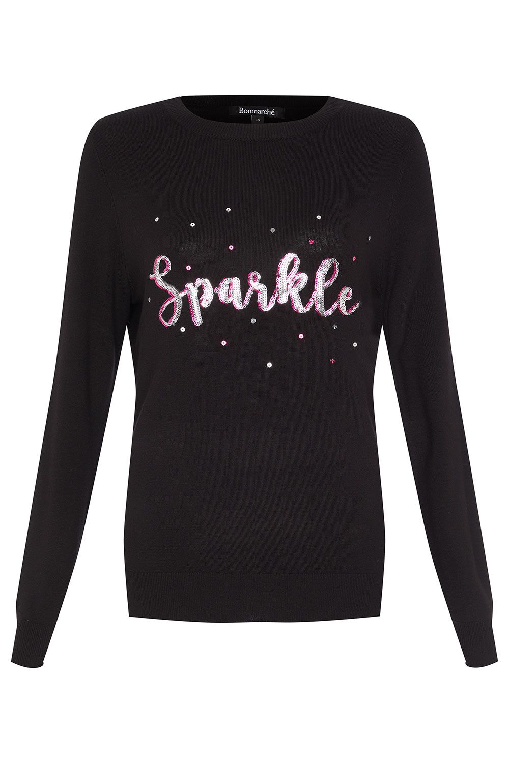 Sparkle Slogan Jumper | Bonmarché