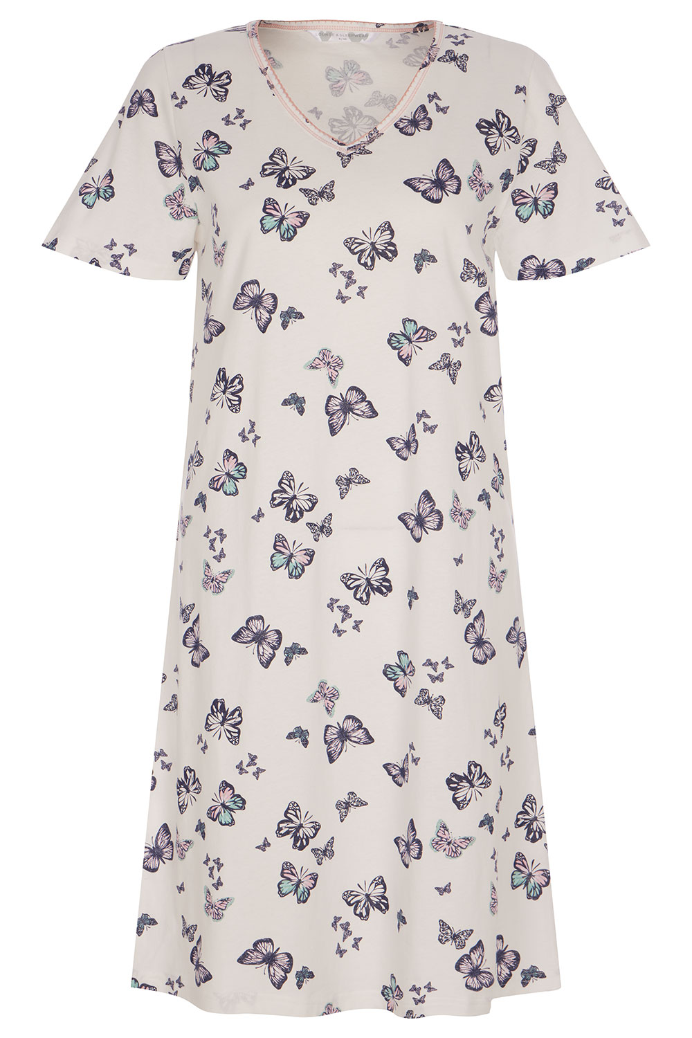 Short Sleeve All Over Butterfly Print Nightdress | Bonmarché