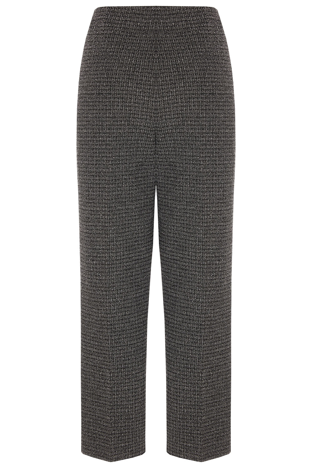 Checked Jacquard Pleated Front Elasticated Trousers | Bonmarché