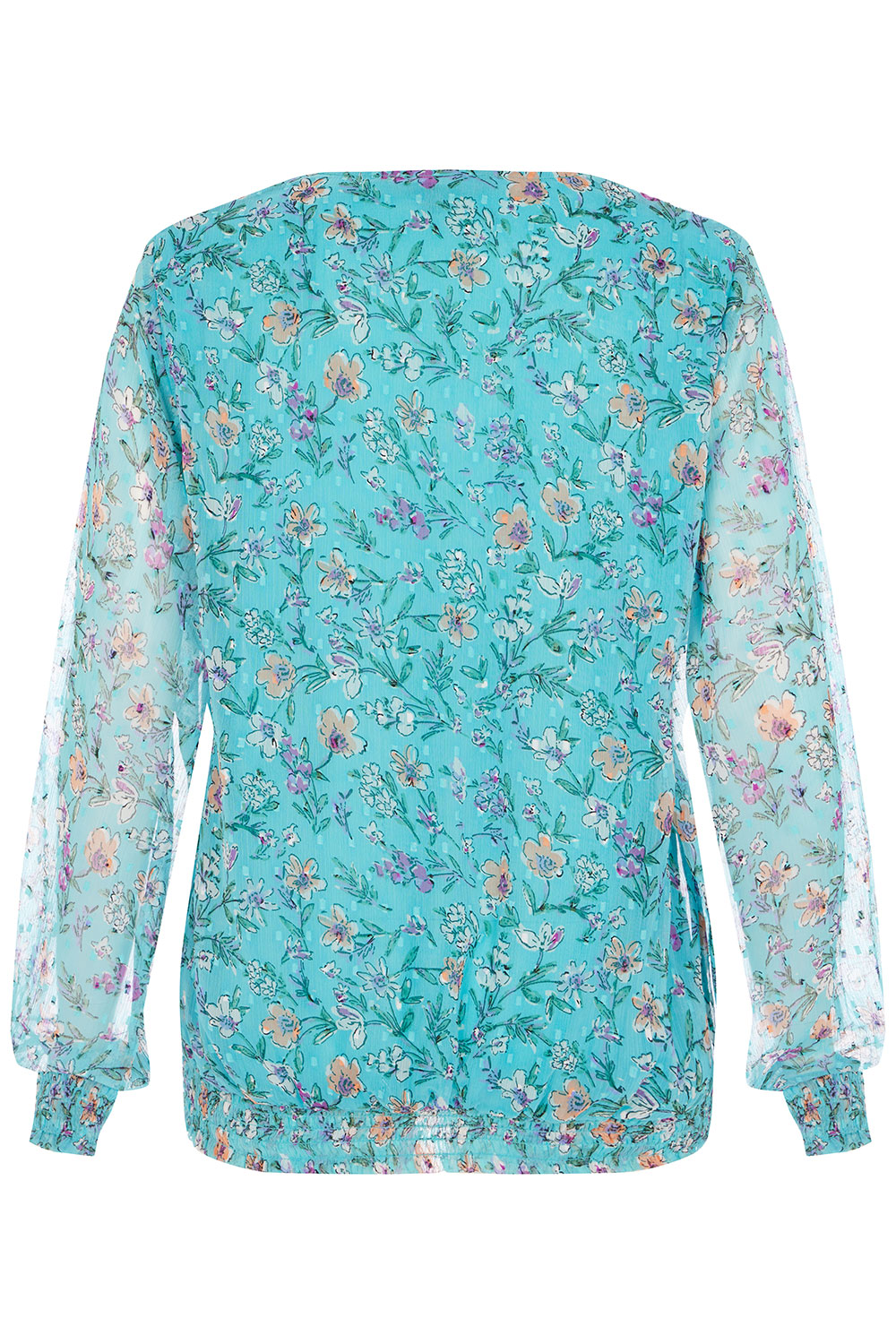 Long Sleeve Floral Print Blouse with Shirred Shoulder Detail | Bonmarché