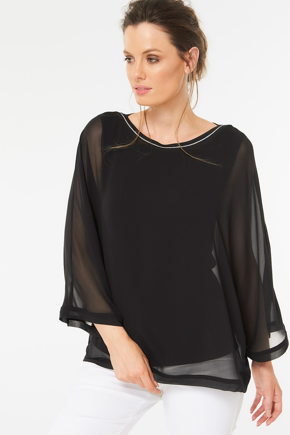 Kimono Sleeve Chiffon Top