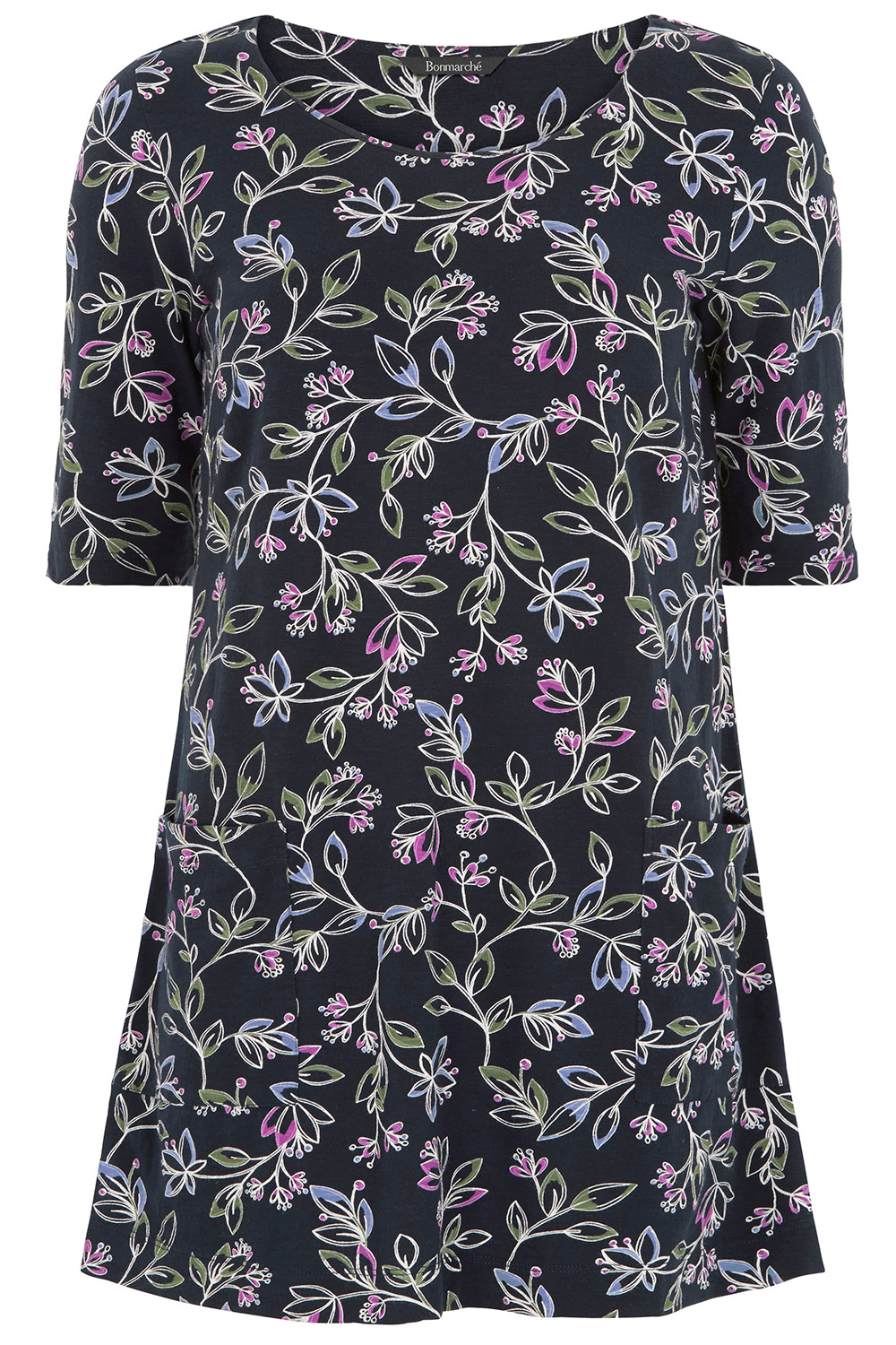 Floral Print Cotton Tunic Top