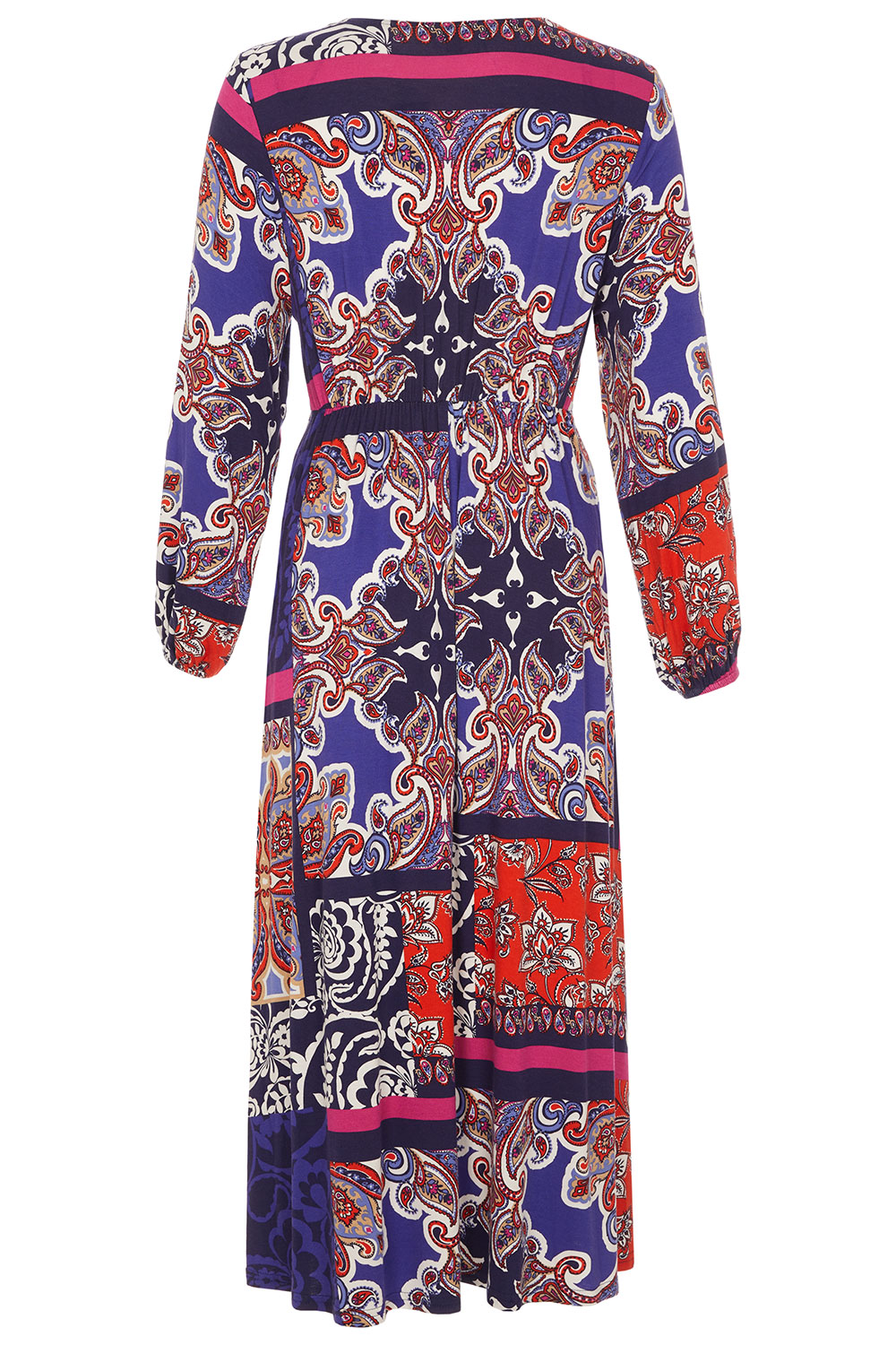 Patchwork Paisley Print Smock Dress with Button Placket | Bonmarché