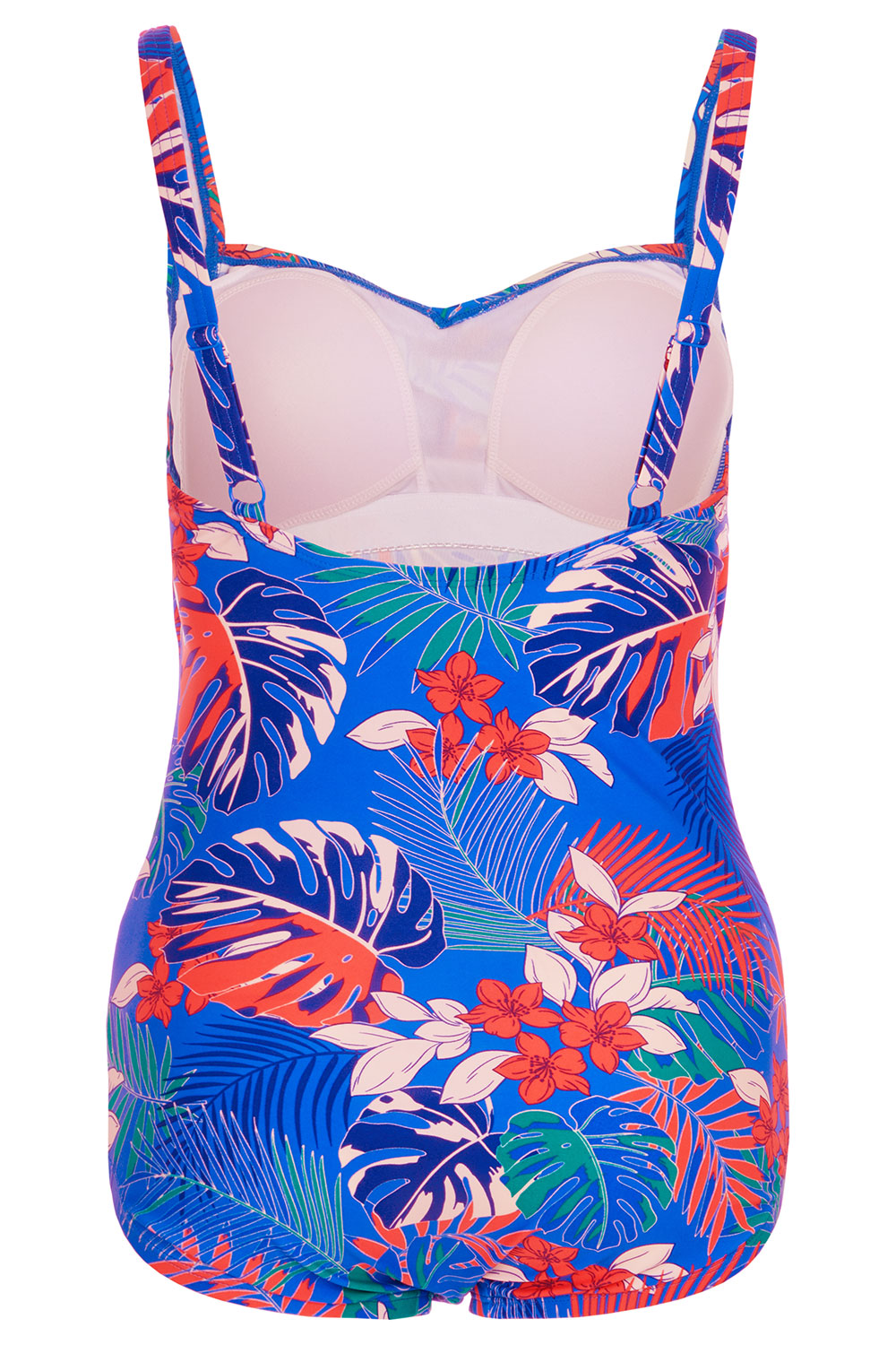 Graphic Tropical Swimsuit with Ruched Front | Bonmarché