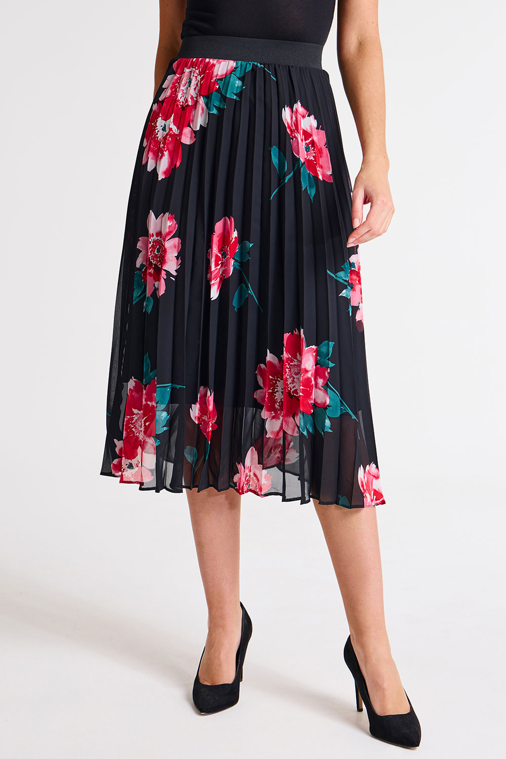 Floral Print Pleated Skirt | Bonmarché