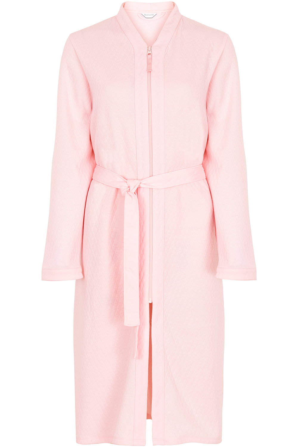 Quilted Zip Through Dressing Gown with Belt