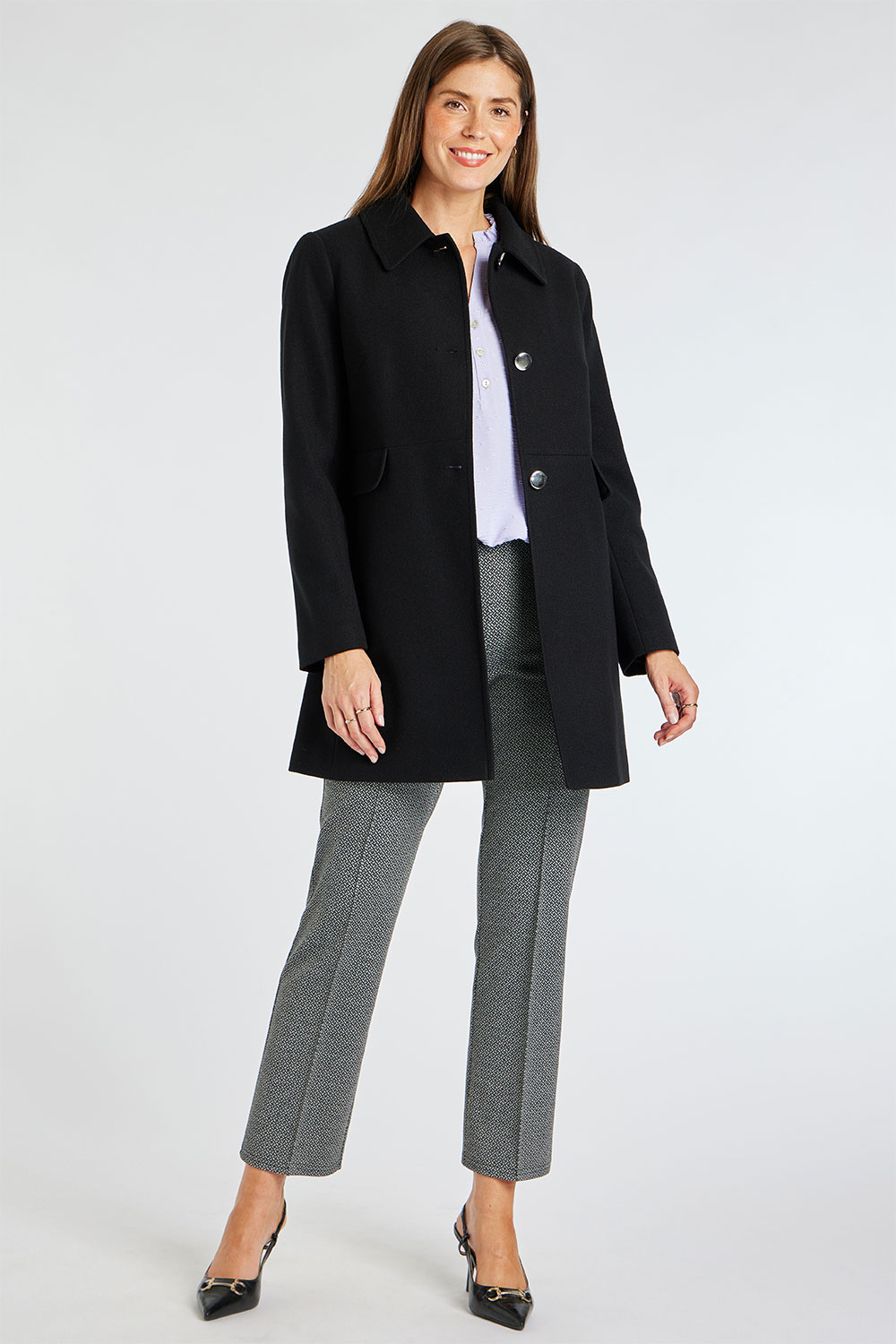 Longline Faux Wool Coat | Bonmarché