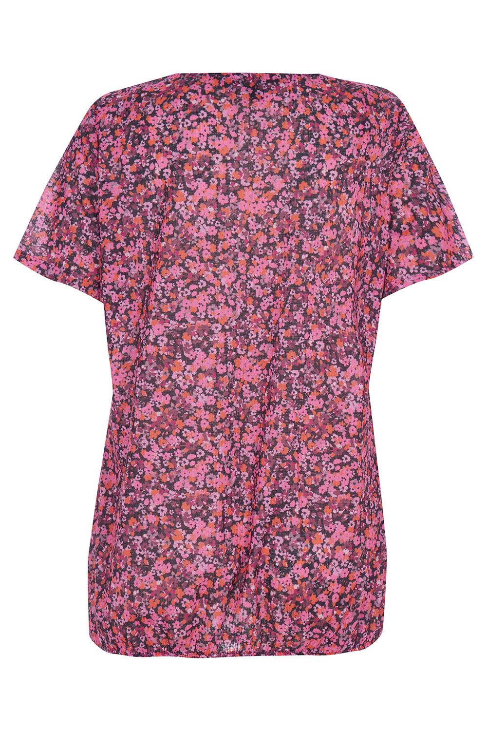 Short Sleeve Ditsy Floral Bubble Hem T-Shirt | Bonmarché