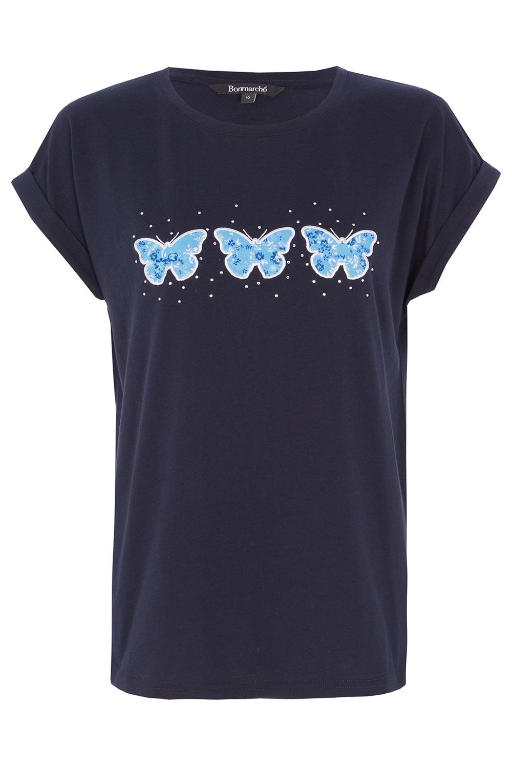 Short Sleeve Butterfly Design T-Shirt | Bonmarché