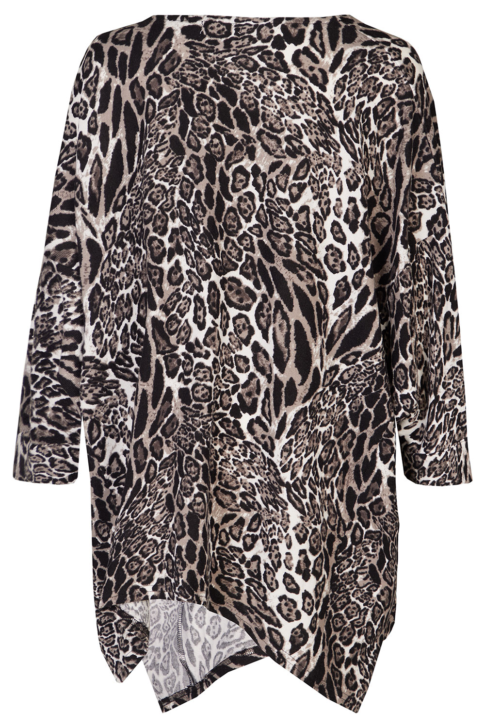 Long Sleeve Hanky Hem Animal Print Blouse |Stella Morgan