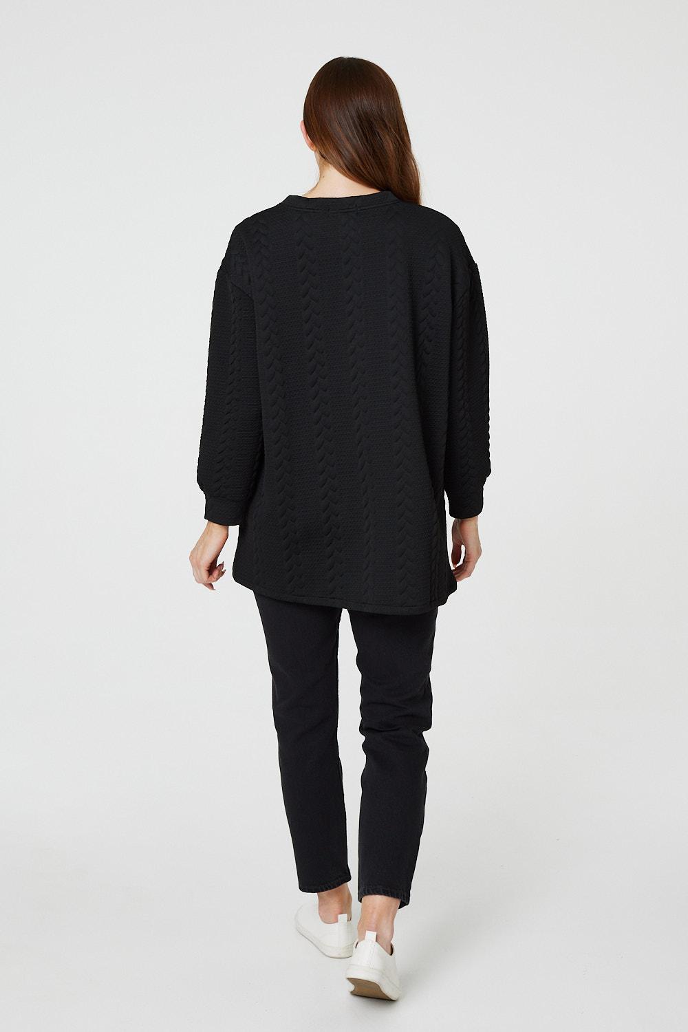 Cable Knit Oversized Longline Jumper