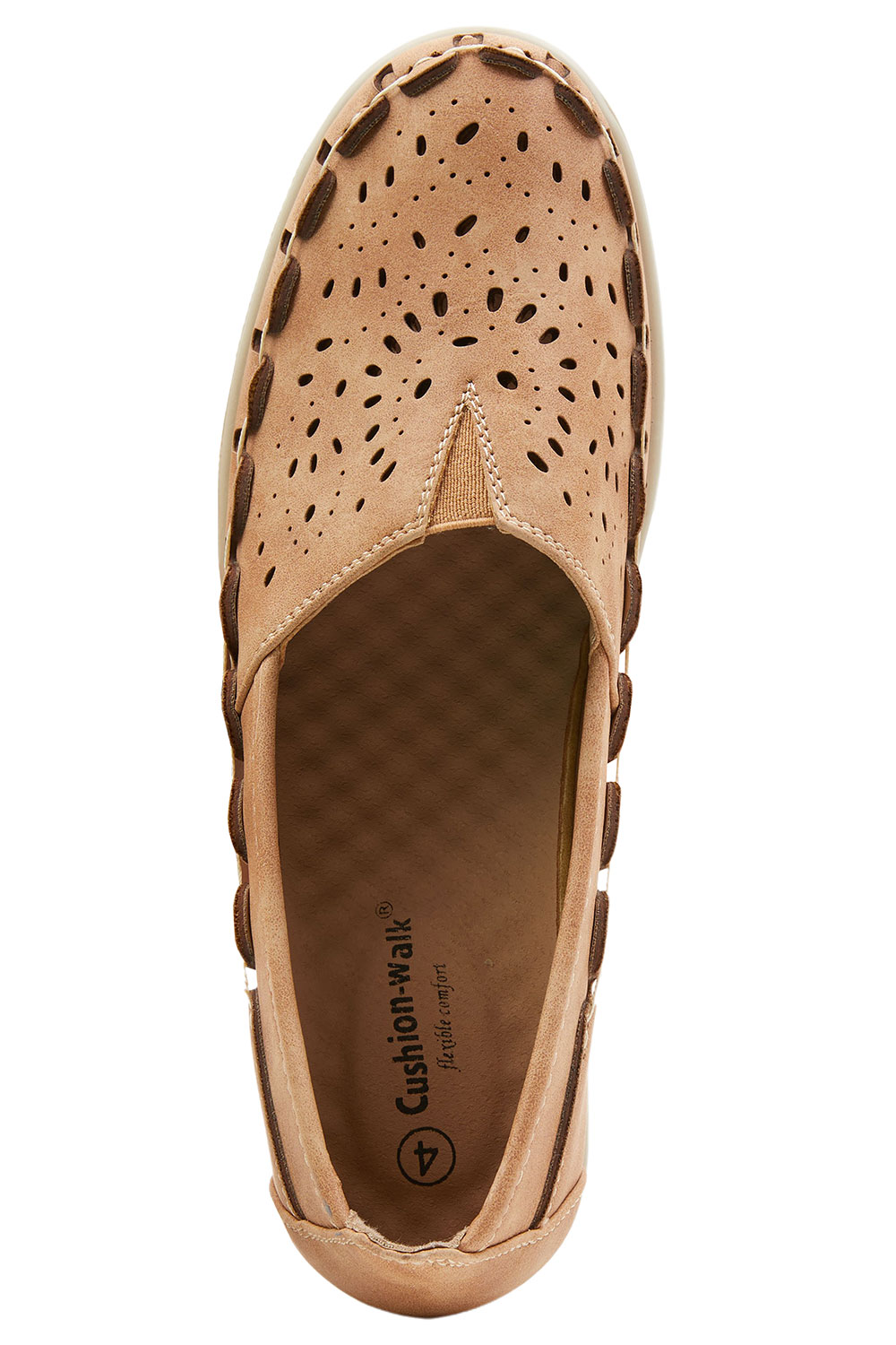 Wide Fit Moccasin Shoes with Cut Out Detail | Bonmarché