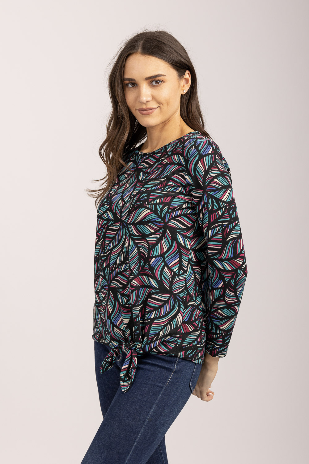 Printed Tie Hem Top | Mudflower