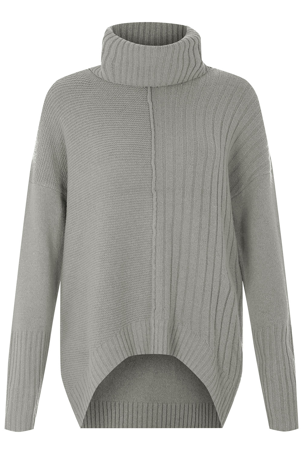 Roll Neck Jumper with Rib Detail