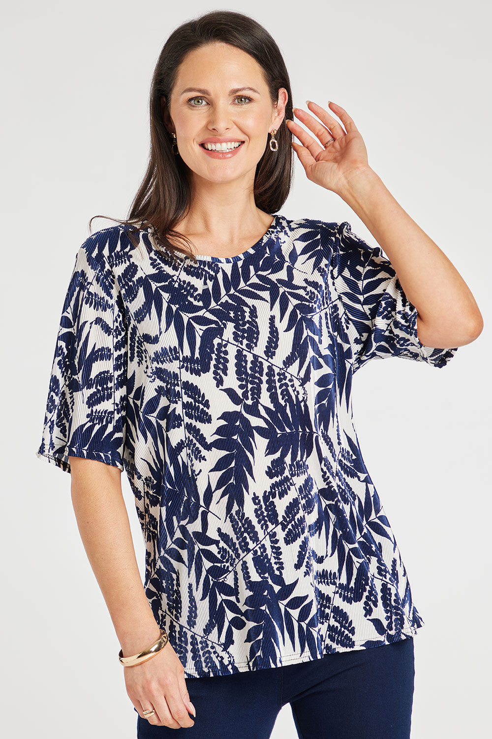 Short Sleeve Floral Print Top | Bonmarché