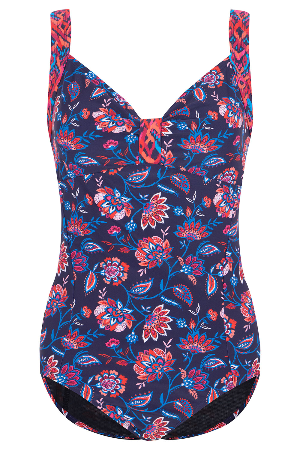 Floral Print Tab Front Detail Swimsuit | Bonmarché