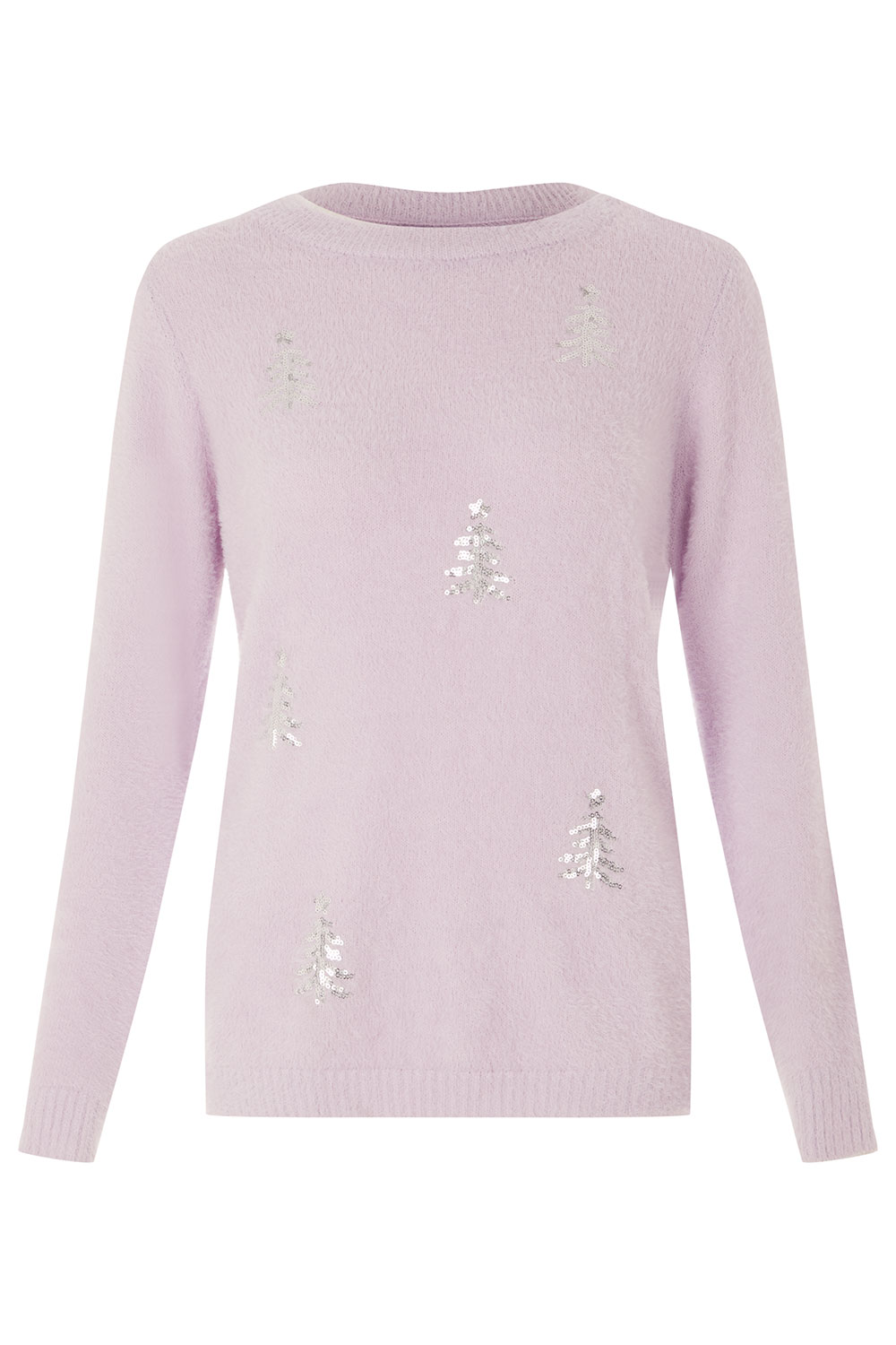 Fluffy Sequin Christmas Tree Jumper | Bonmarché