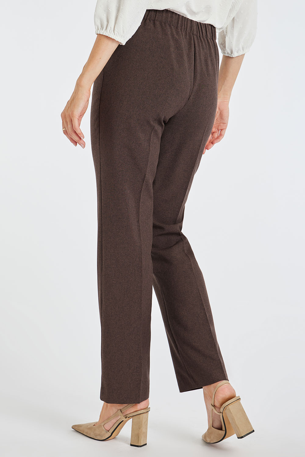 Ankle-length trousers - Dark brown - Ladies