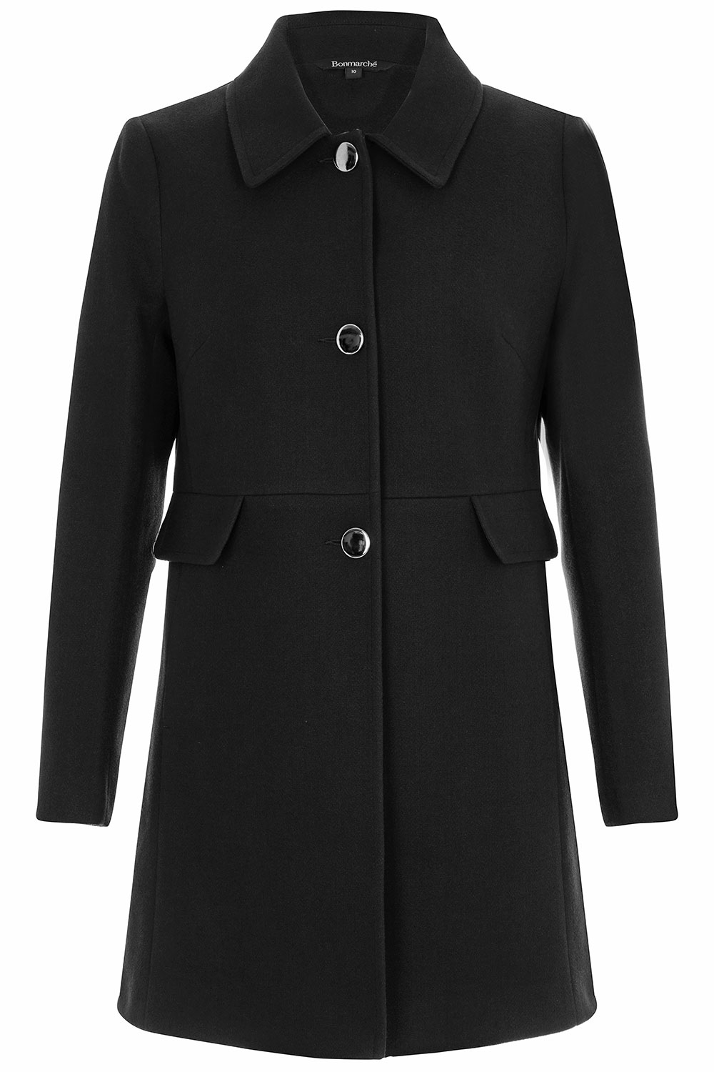 Longline Faux Wool Coat | Bonmarché